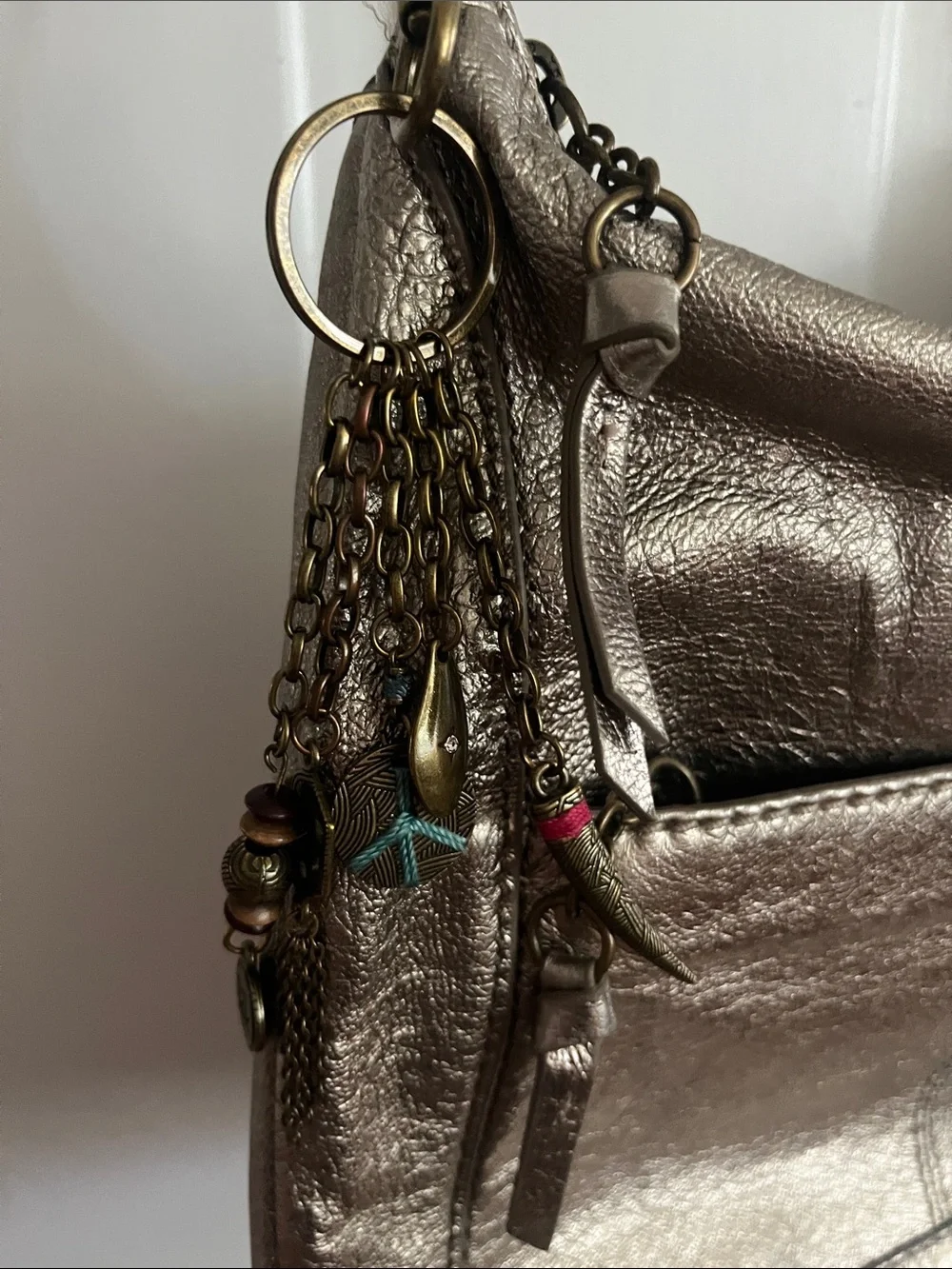 The Sak Metallic Leather Crossbody Shoulder Bag